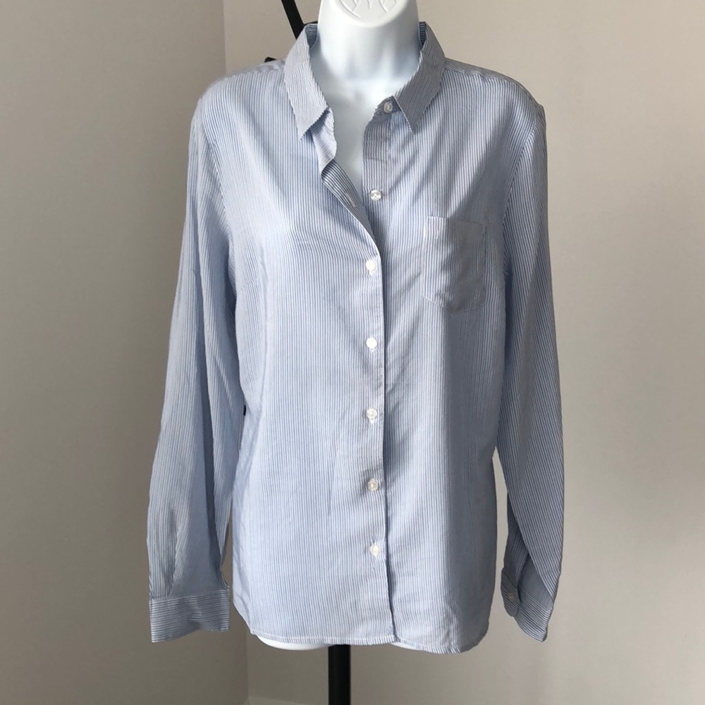 Limited blue and white pin stripe long sleeve